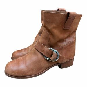 Frye Boots Ricki Ring Beige Fashion Women’s Size 7M  Brown Leather Ankle Boots